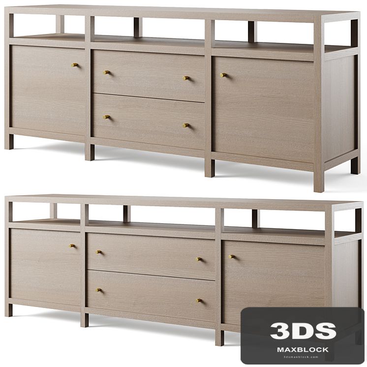 Keane Natural Media Console by Crate and Barrel