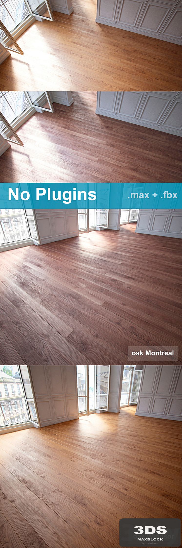 Modular flooring (2 species, without the use of plug-ins)