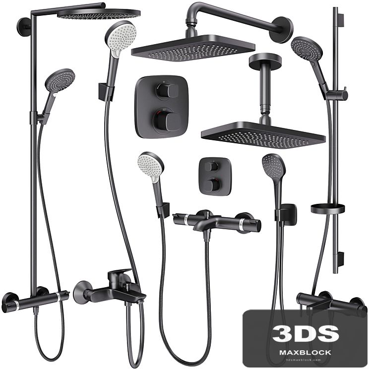 Faucets and shower systems Hansgrohe black set 168