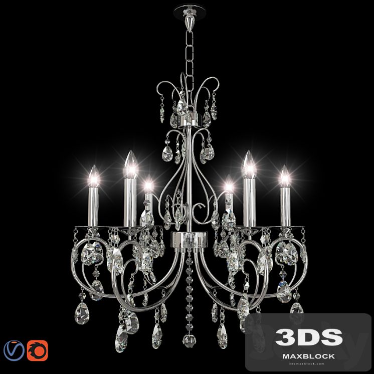 Chic Nouveau 6 Light Chandelier