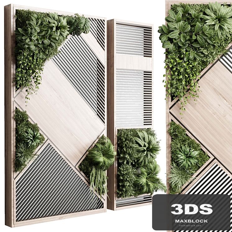 plants set partition in wooden frame- Vertical graden wall decor box 29