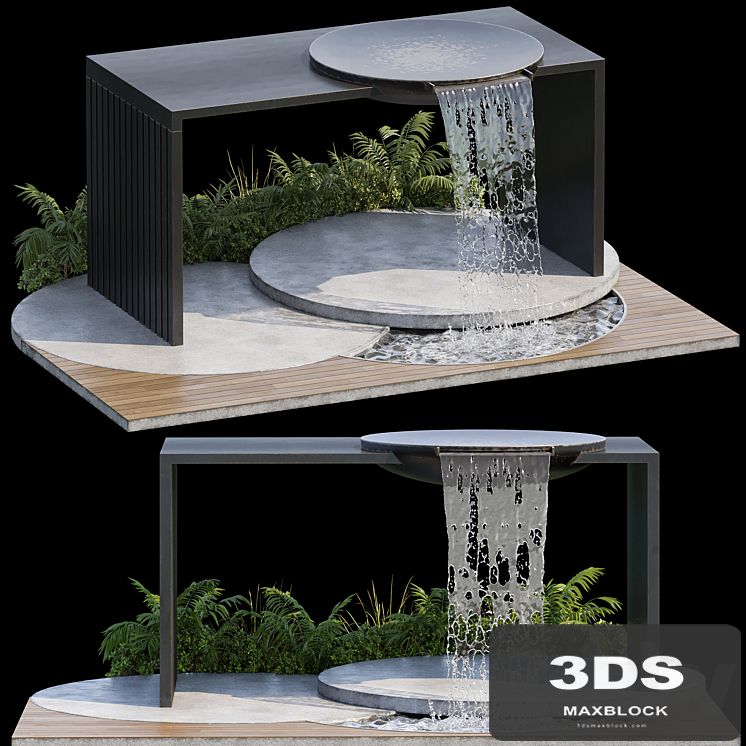 Landscape Furniture with Fountain - Architect Element 09
