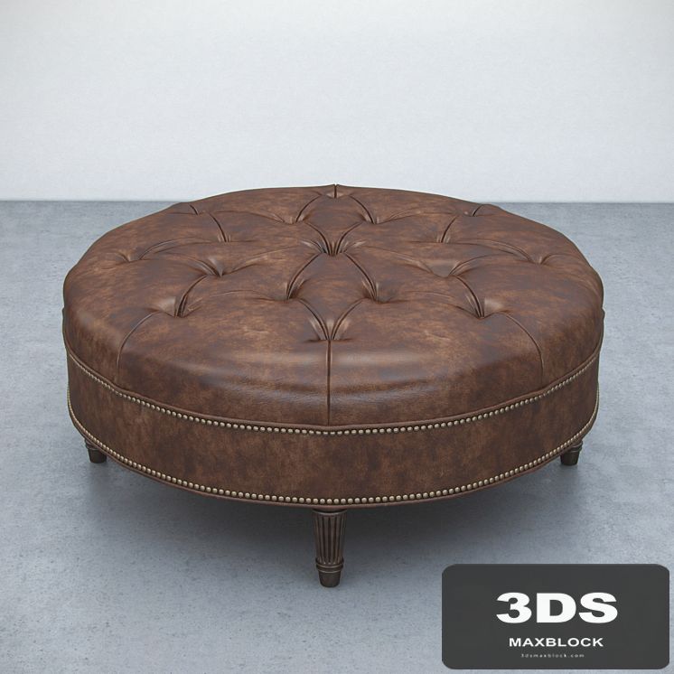 Vintage Large Round Ottoman