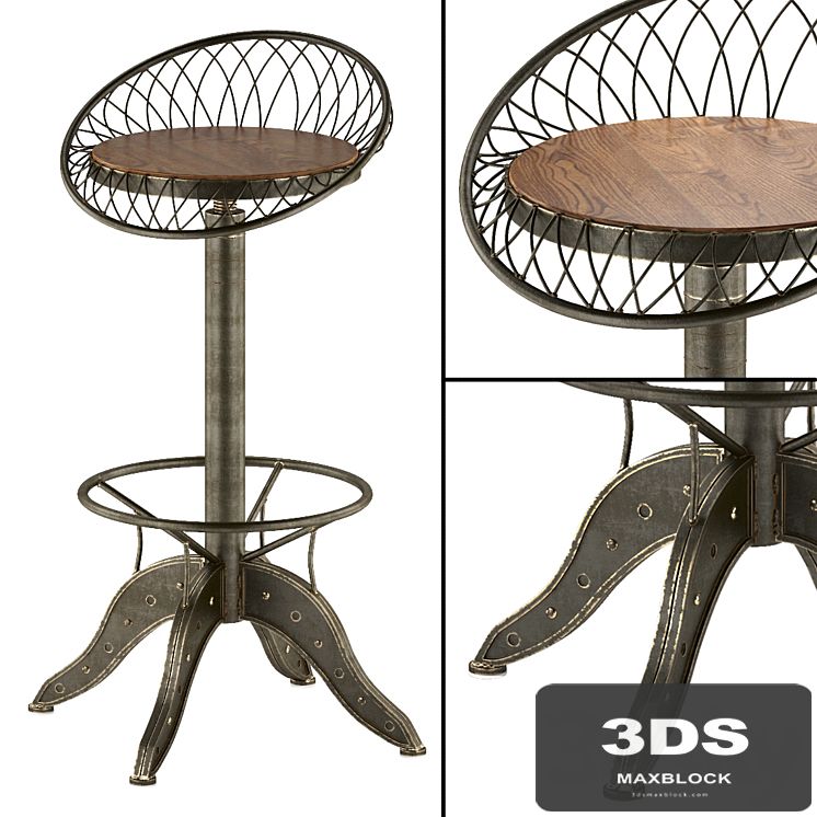 The Aero Industrial Design Steel Bar Stool