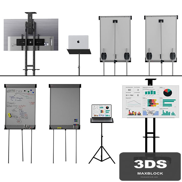 Office presentation set 1// Macbook air 2022 / OLED65CXRLA LG CX 65 4K Smart OLED/Marker board magnetic partition flipchart
