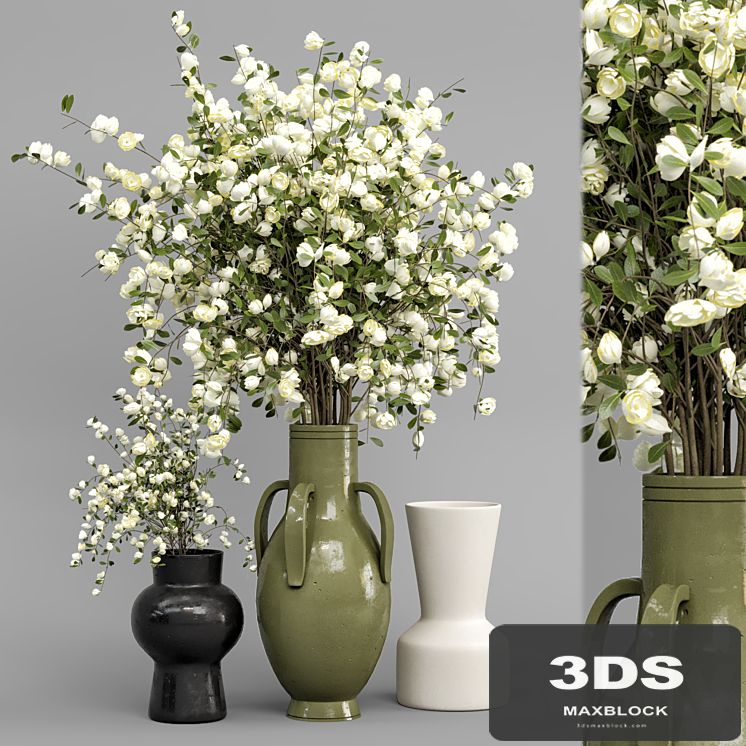 Plants Bouquet Collection In Concrete Pots - Set 948