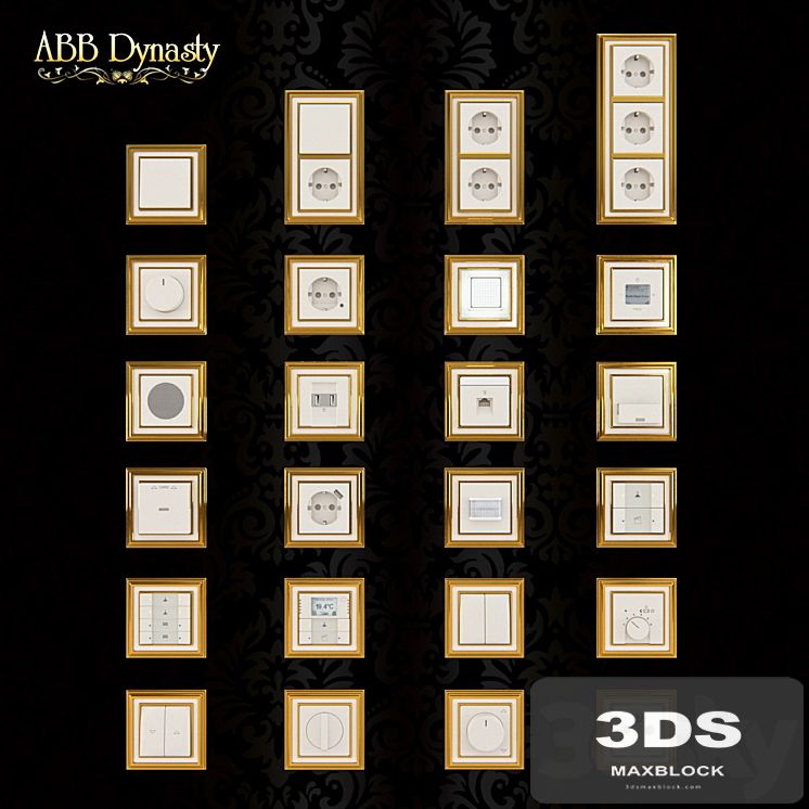Outlets and switches Abb Dynasty, polished brass