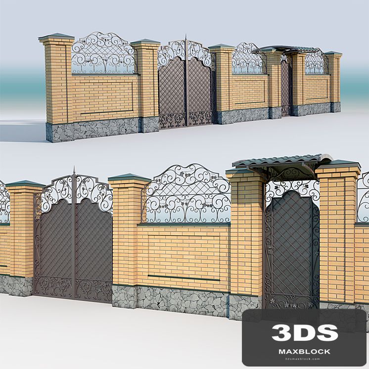 Brick fence_forging gate