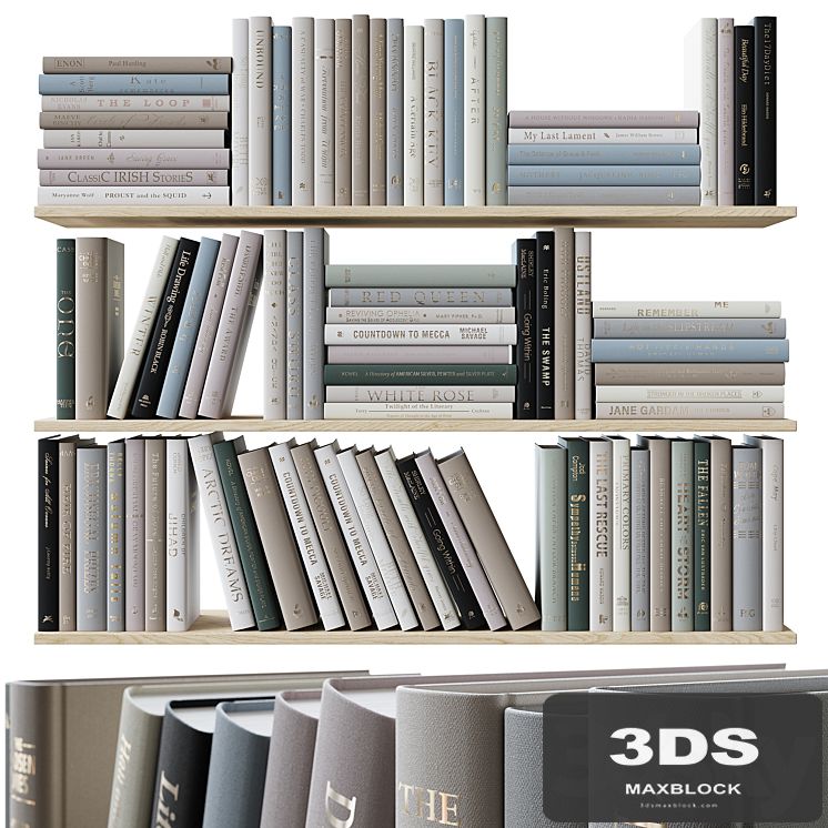 Set of books colored pastel colors