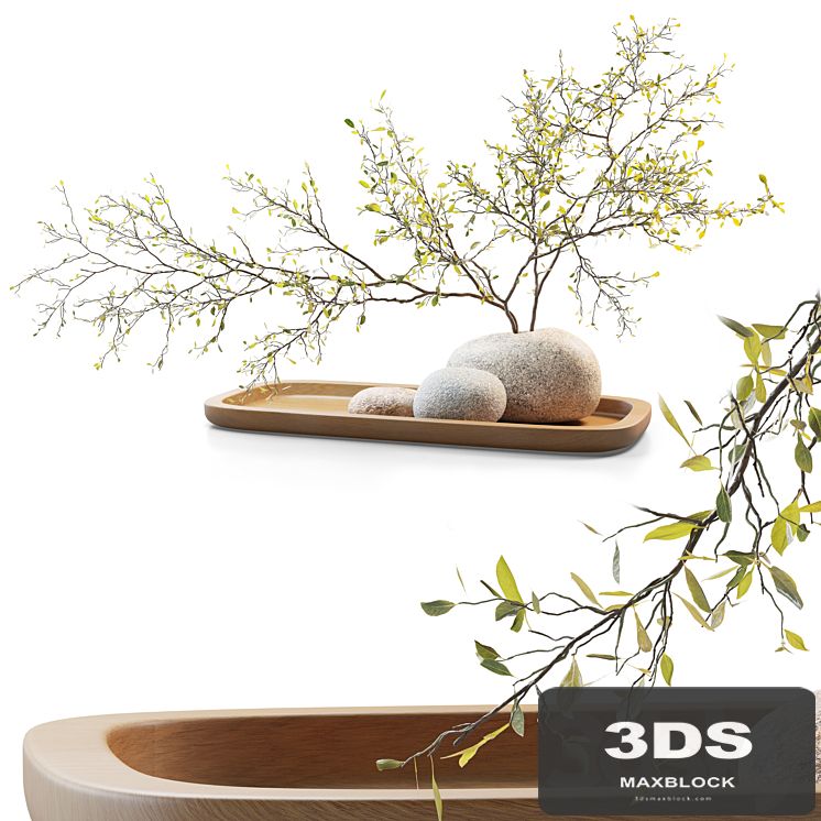 Plum branch in a stone vase