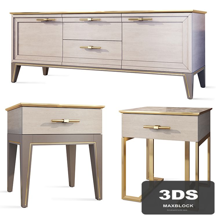 Chest of drawers and bedside table Palmari Dana