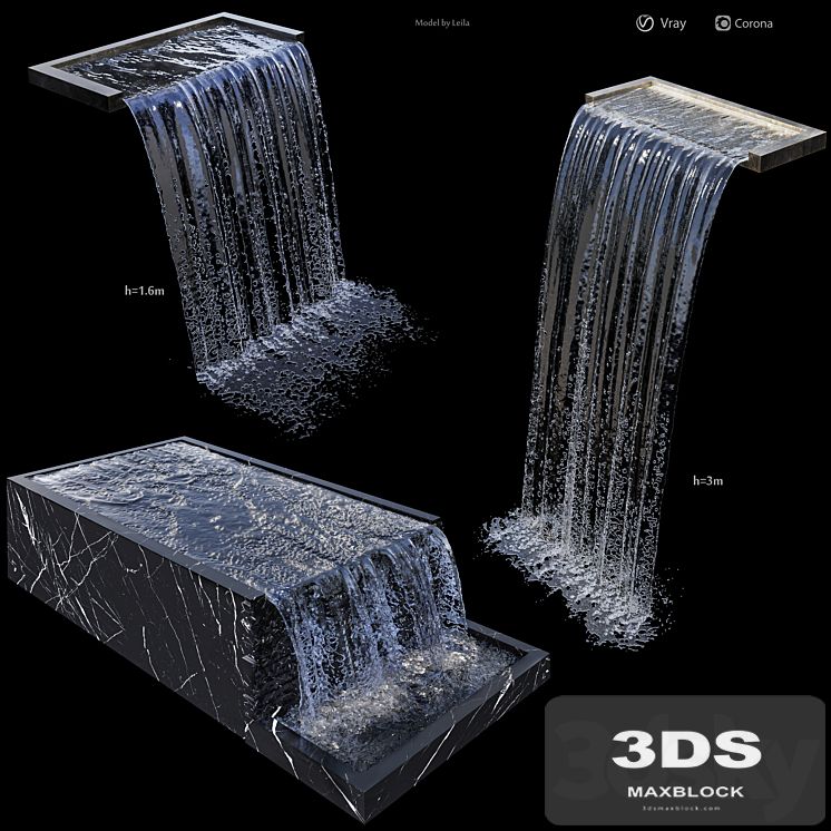 Waterfall fountains cascade Water Features