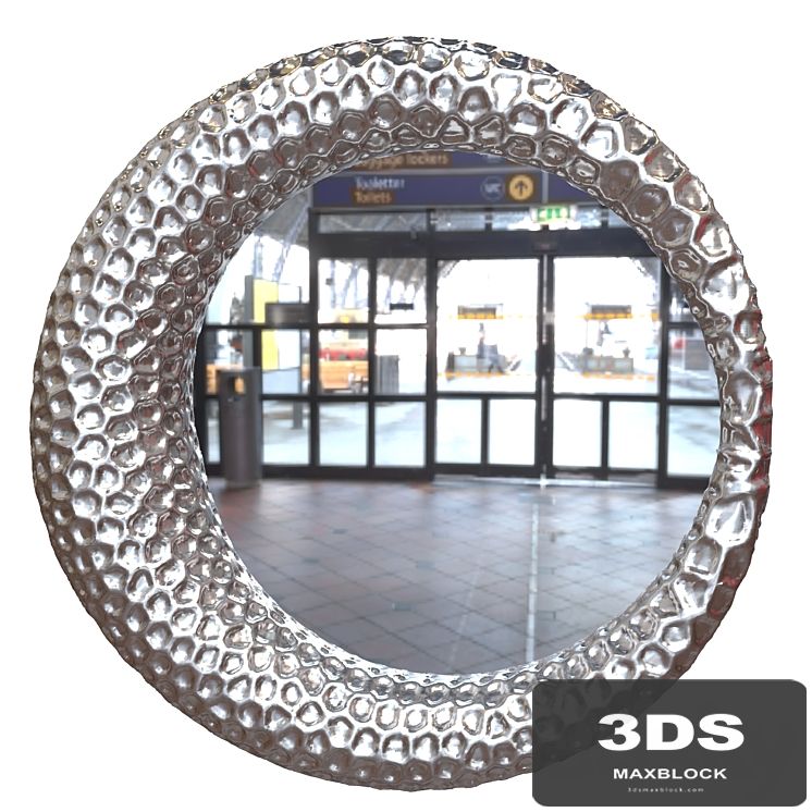 Round mirror in a silver frame