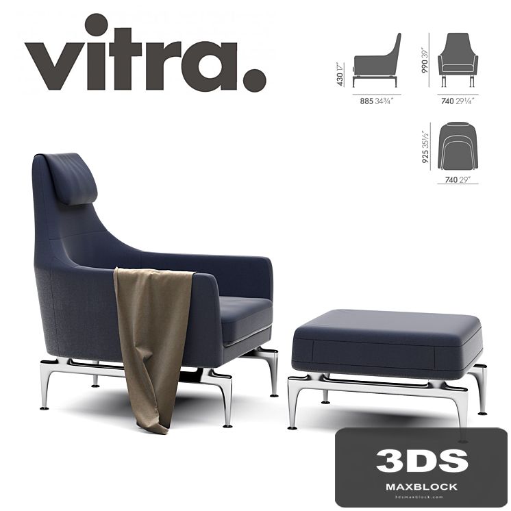 Vitra Suita Fauteuil &amp; Ottoman