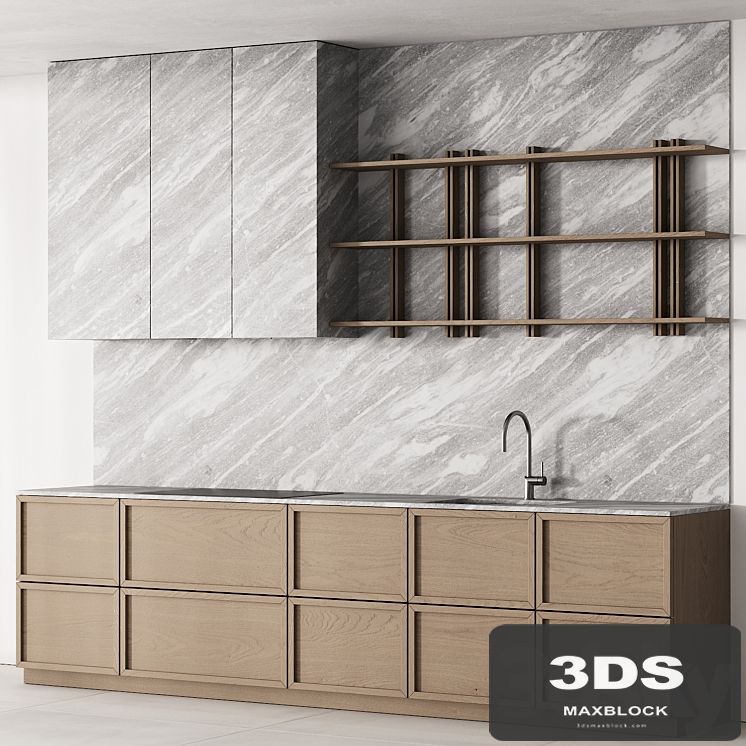 189 modern kitchen 09 snow marble and wood 00