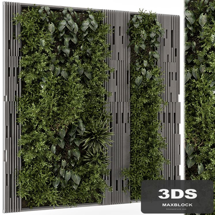 Indoor Wall Vertical Garden in Wooden Base - Set 864