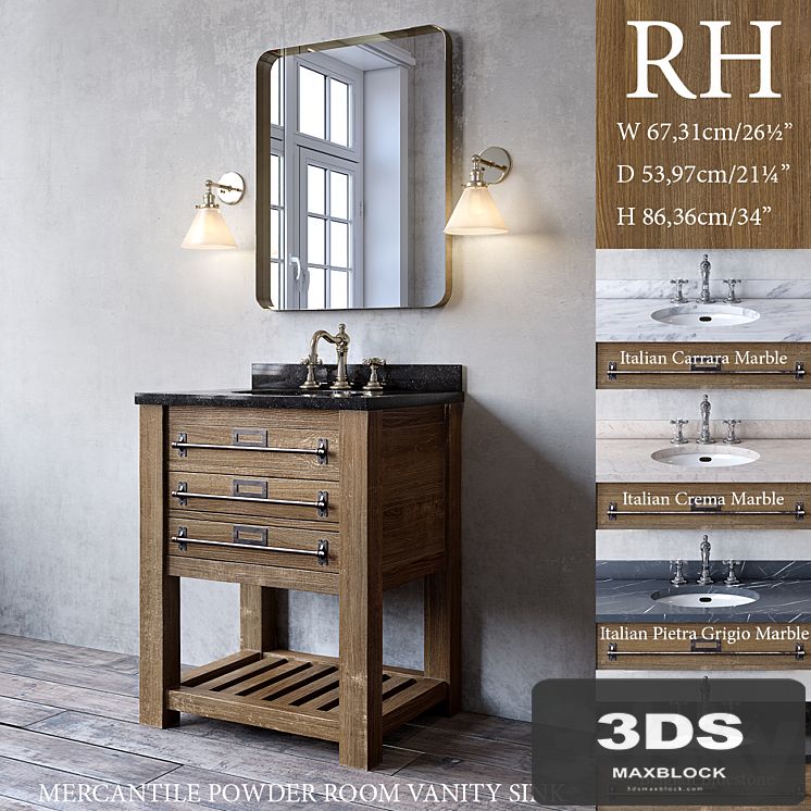 MERCANTILE POWDER ROOM VANITY SINK