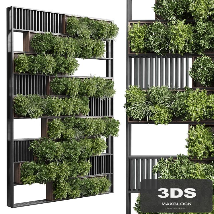 plants set partition in wooden frame - Vertical graden wall decor box 35