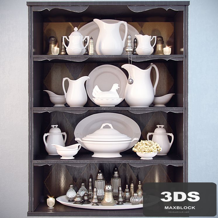 Dishes for shelves; Decor Shelf