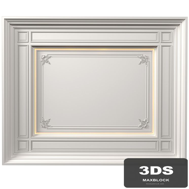 Art Deco coffered illuminated ceiling.Modern coffered illuminated ceiling