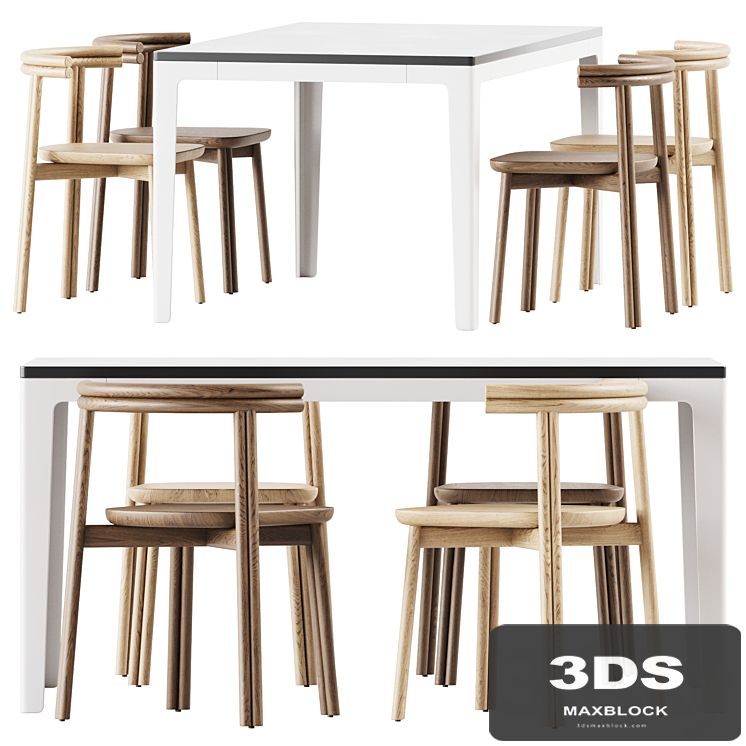 Pop Table Rectangle and Twill Chair by DesignByThem