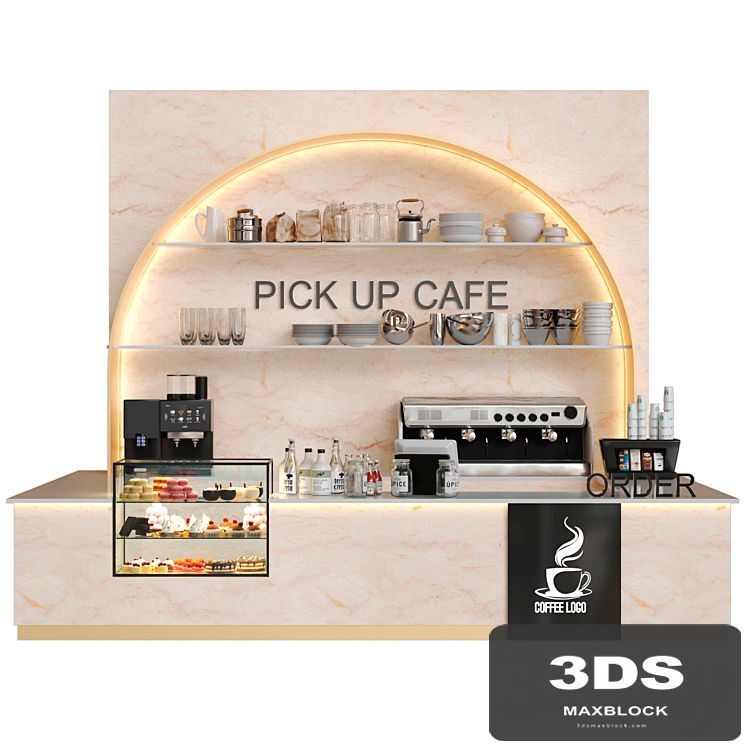 Coffee dot with marble. Cafe