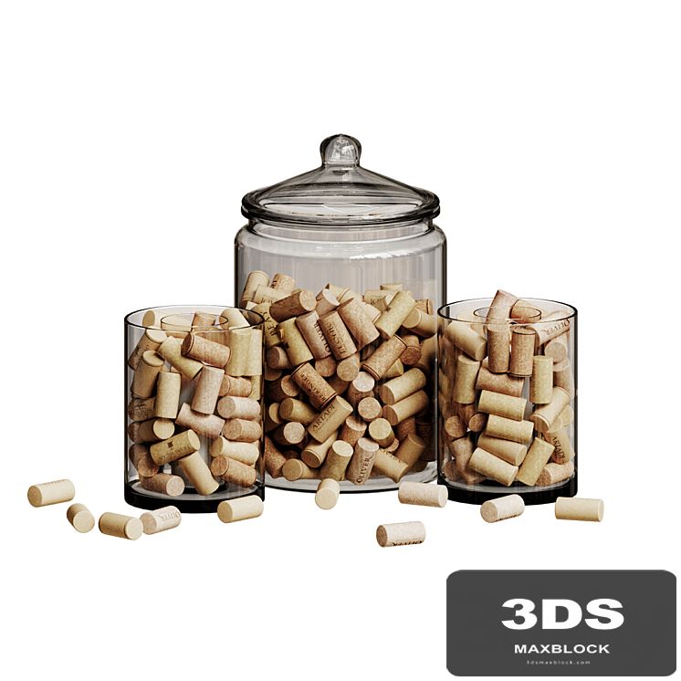 A Jar With Wine Corks And A Candle
