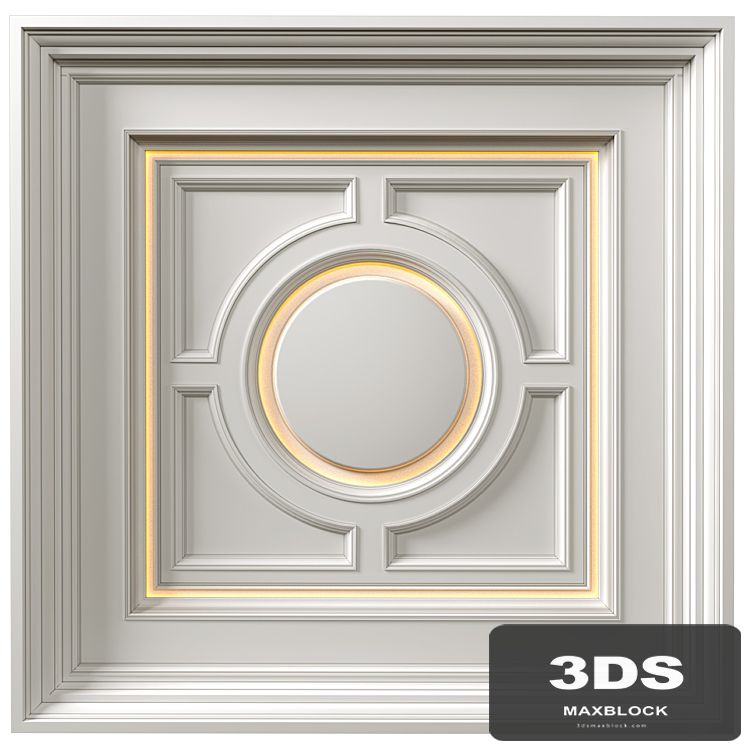 Art Deco coffered illuminated ceiling.Modern coffered illuminated ceiling