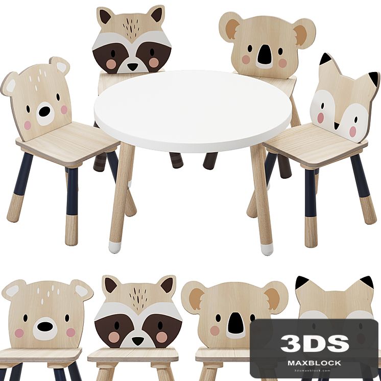 Tender Leaf Forest Table and Chair for Children