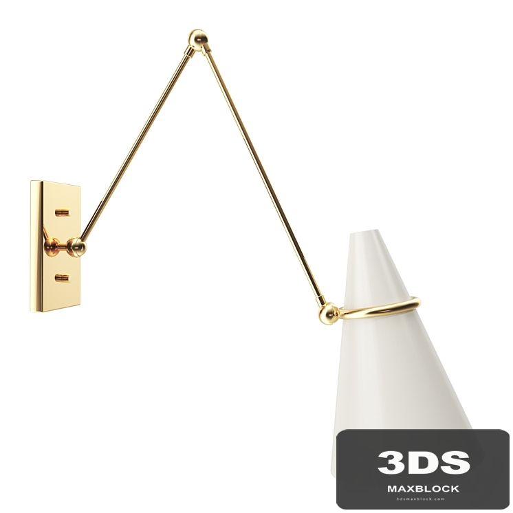 Aldus Ivory Polished Brass Wall Sconce by Hettler.Tüllmann
