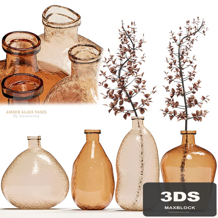 Crate & barrel - Amber Glass Vases