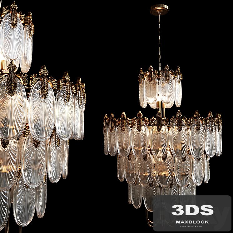 American retro glass chandelier