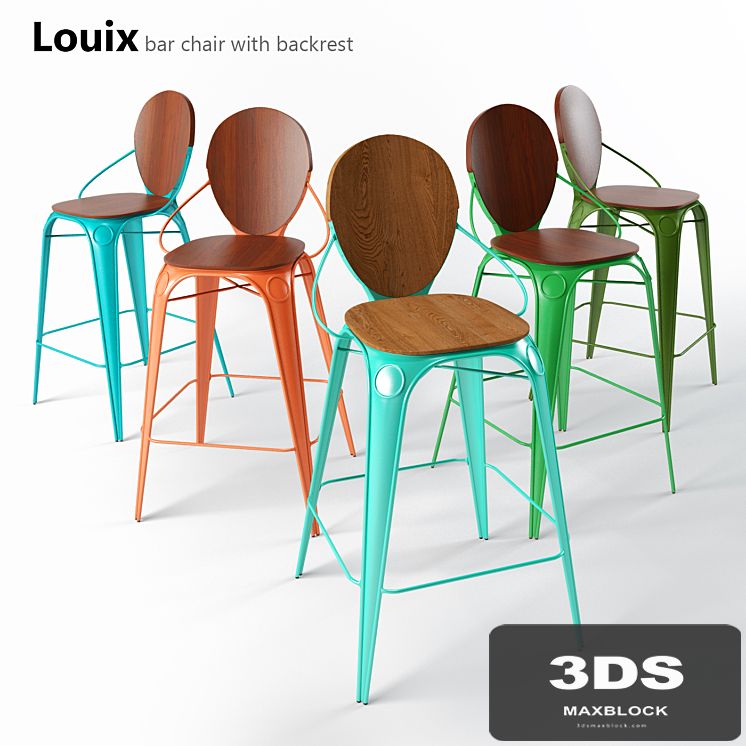 Louix bar stool with spinkoy_Louix bar chair with backrest