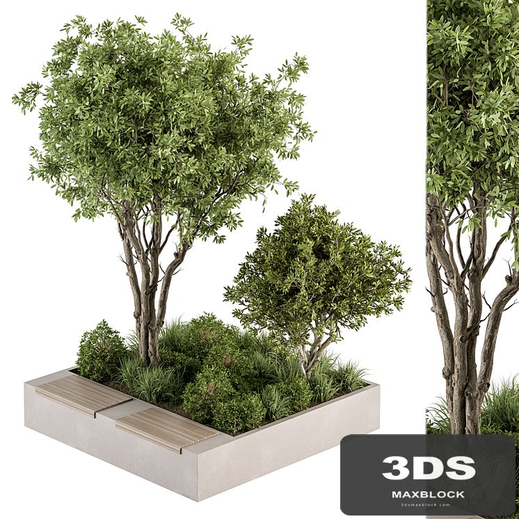 Urban Furniture Bench with Plants 45