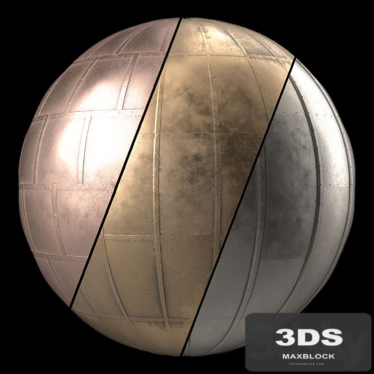 Metal panel Materials 1- 3 Metal panel, Pbr 4k Seamless