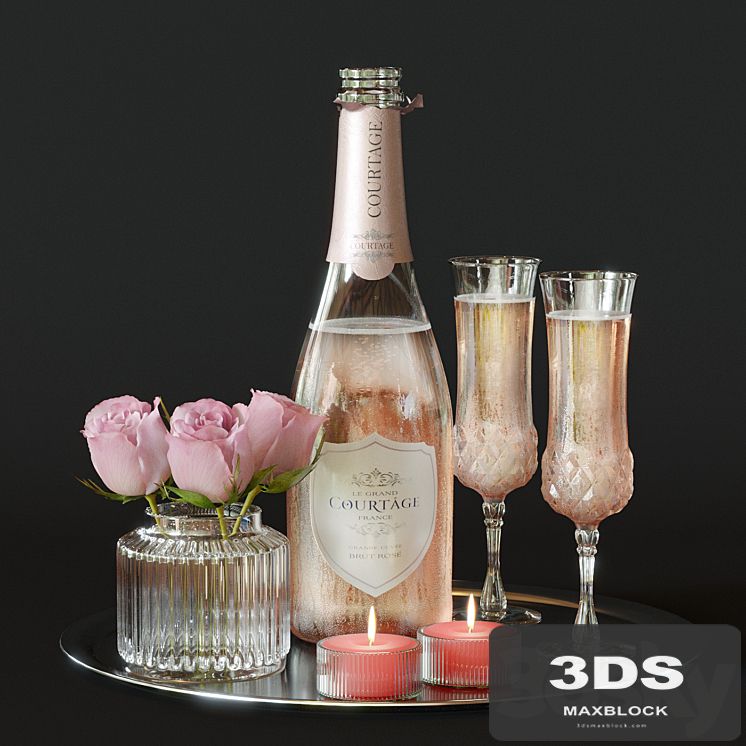 Champagne with roses