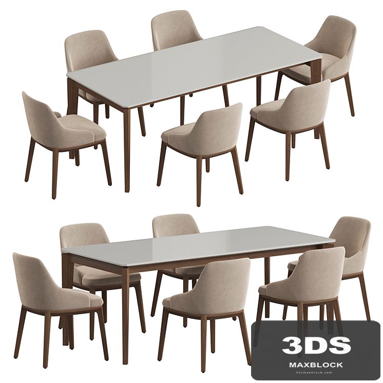 Angel Cerda Nogal Atlas Dining set