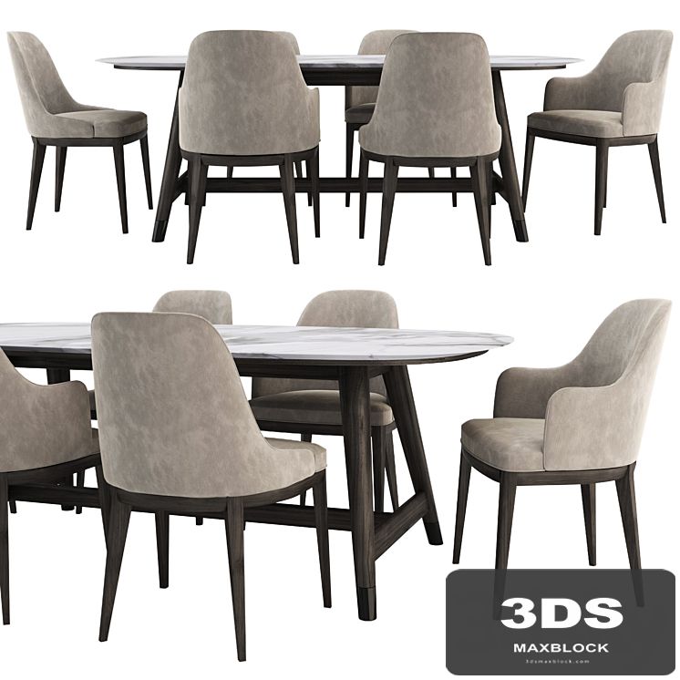 Anna Chair and Desco Table by Flexform