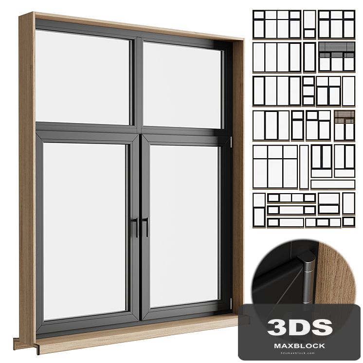 modern windows with Metal Blinds and wooden