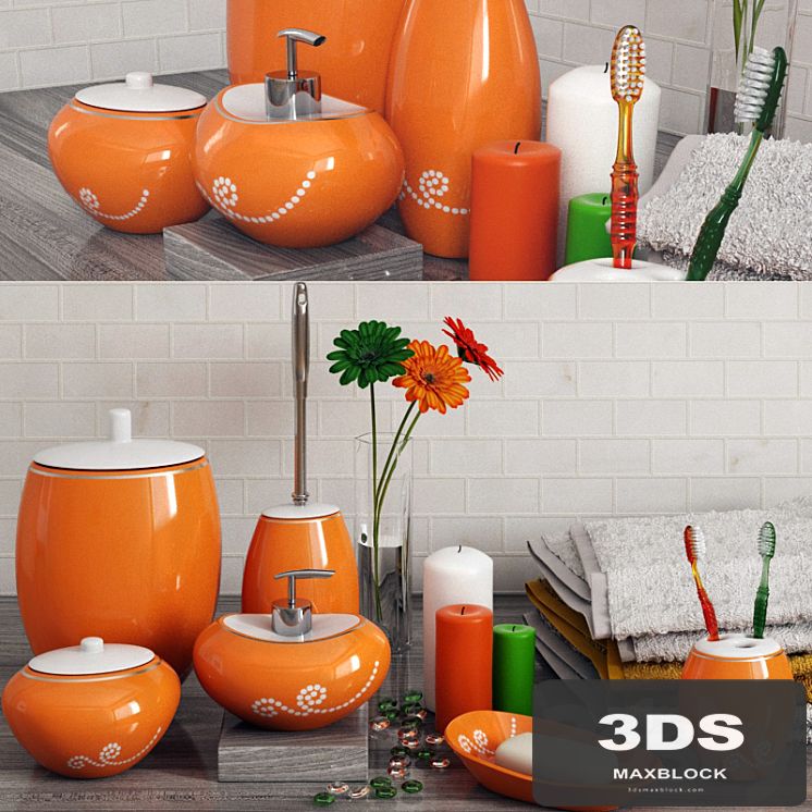 A set of bathroom accessories Primanova Maison Orange