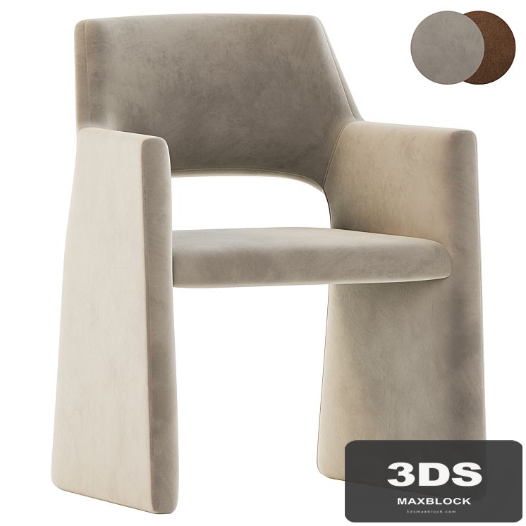 CB2 Foley Faux Mohair Gray Dining Armchair