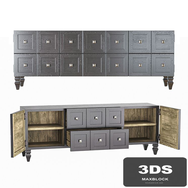 TV stand Full House 1DRBG078 Black