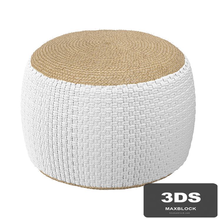 Pouffe woven from jute and cotton Knot