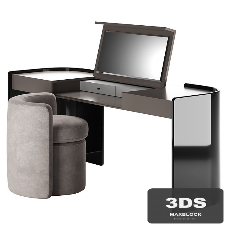 Modern Make Up Table with Pouf