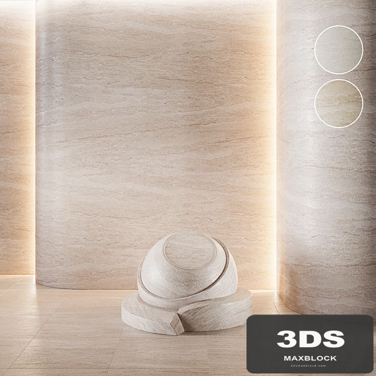 Travertine stone set (seamless) | 02