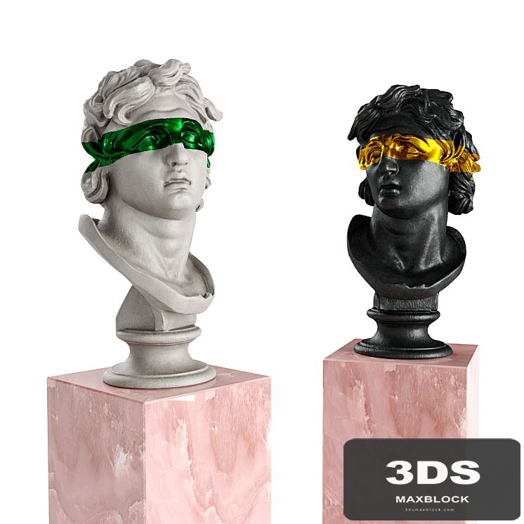 Triton bust stripe sculpture