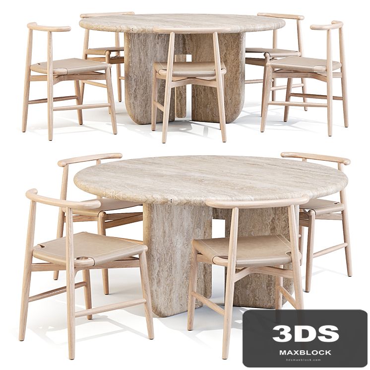 Dining Set 02: Meridiani (Italo Table and Emilia Chairs)