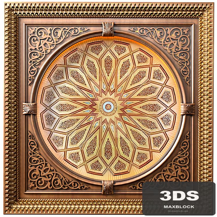Ceiling in oriental style .Arabic Majlis Ceiling .Islamic Ceiling Eastern Set