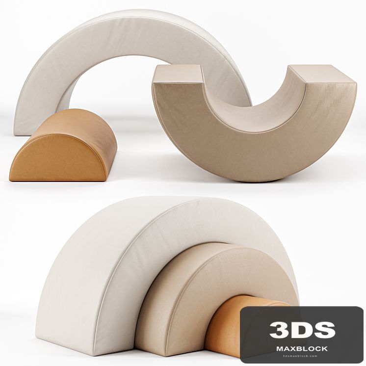 Children's play pouffes GATHRE _ ARC PLAYSET - MILLET