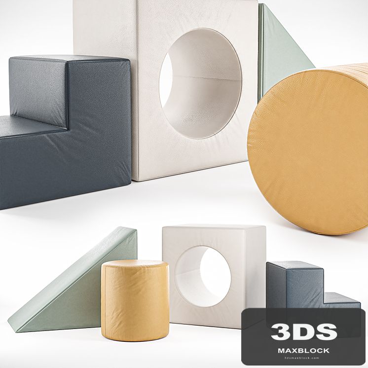 Children's play pouffes GATHRE _ BLOCK PLAYSET - NIGHTFALL BLOCK